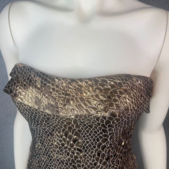 Glam Gold Corset Top Animal Print Shiny Gladiator Womens 4 Sexy Classy Bombshell - Picture 3 of 10